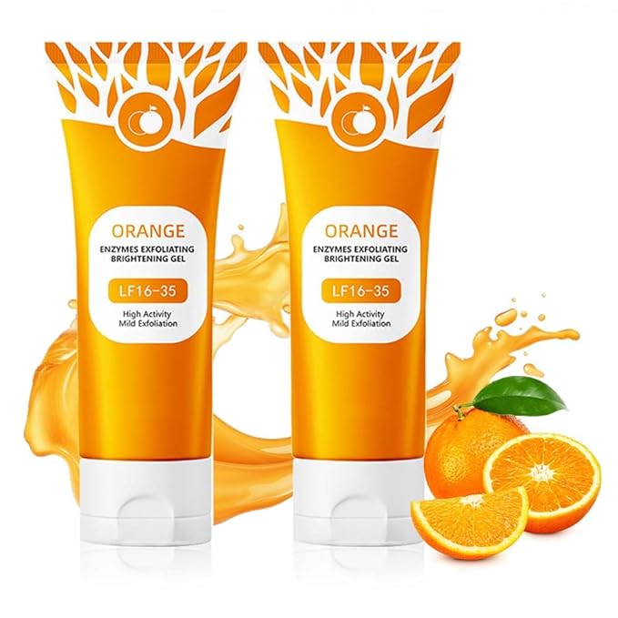 Orange Exfoliating Gel for Face and Body, 2026 New Deep Pore Orange Peeling Scrub, Exfoliating Cleansing Gel Scrub, Deep Clean Pores, Remove Blackheads Moisturize Cleansing (2Pcs, 3.38 Fl Oz)