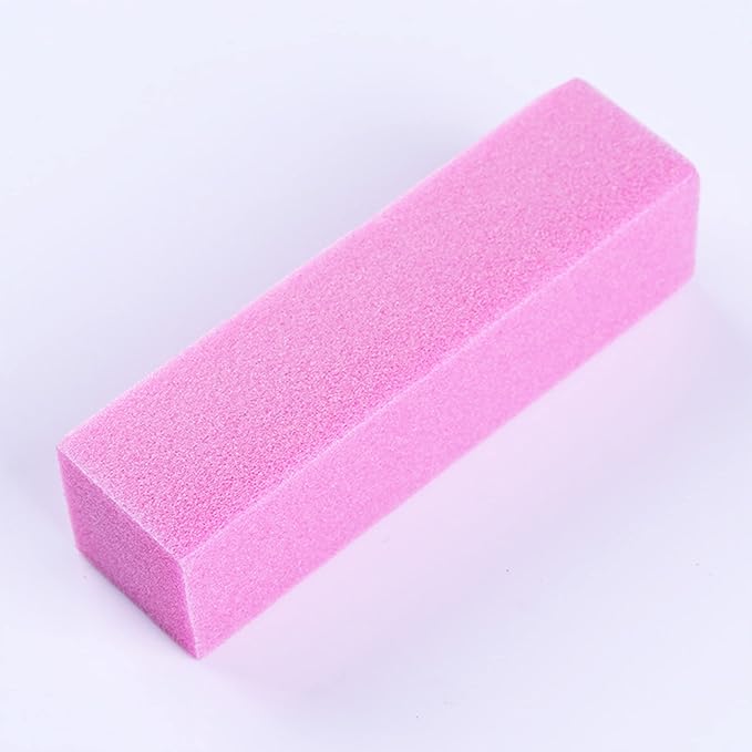 20 pcs Nail Buffer Blocks with 4 Sides, 120 Grit Professional Pedicure Manicure Buffer Kits (Pink)