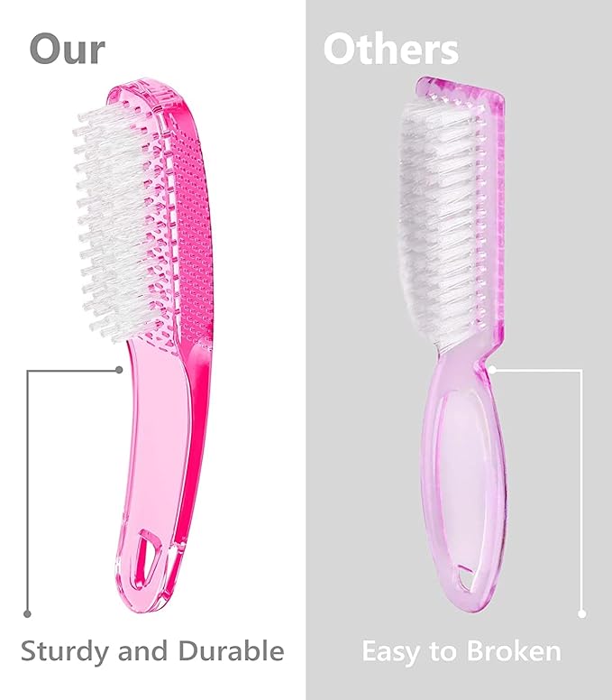 Nail Brush for Cleaning Fingernails, 4Pack Handle Grip Nail Brushes Fingernail Brush for Cleaning Nail Scrub Brush for Toes and Nails Women Men (Color1)