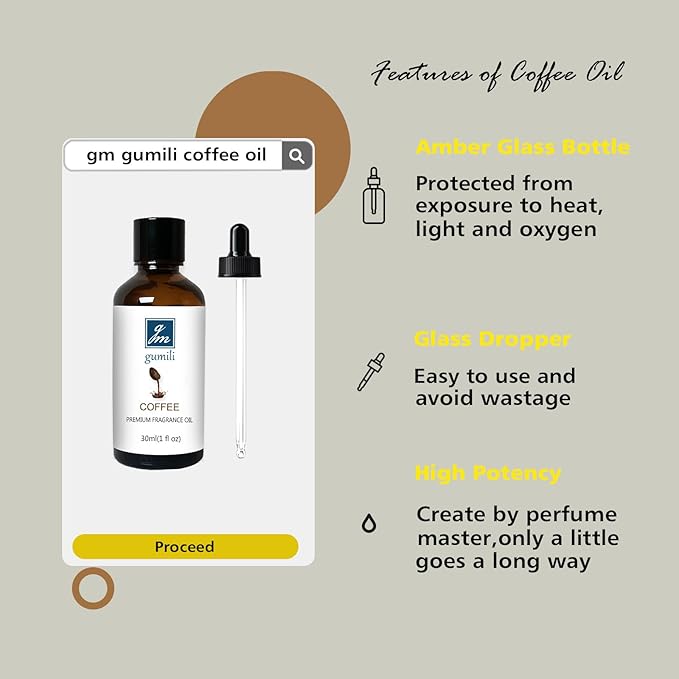 Coffee Essential Oil, Home Fragrance Oil, for Candle Scents Soy Wax Candle Making, Soap, Dryer Balls, Diffusers, Laundry, Slime -1 oz /30ml