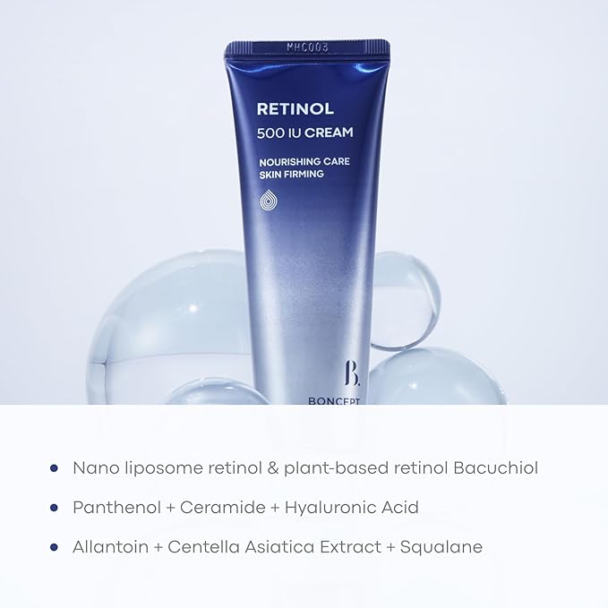 Retinol 500 IU Cream – Gentle Daily Anti-Aging & Hydrating Korean Moisturizer (1.69 fl. Oz/50ml) | Firming & Pore Refining