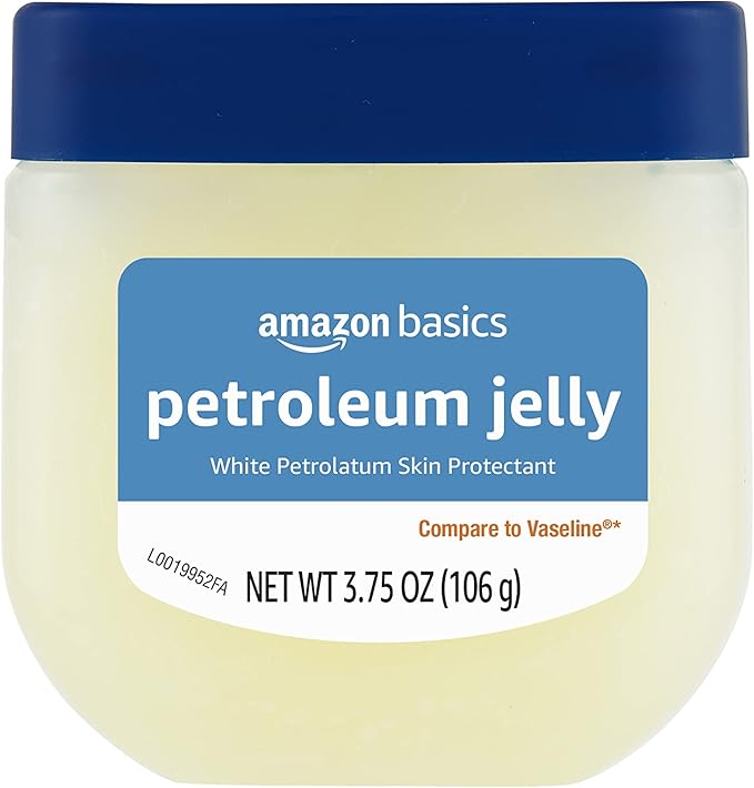 Amazon Basics Petroleum Jelly White Petrolatum Skin Protectant, Unscented, 3.75 oz, 1-Pack, (Previously Solimo)