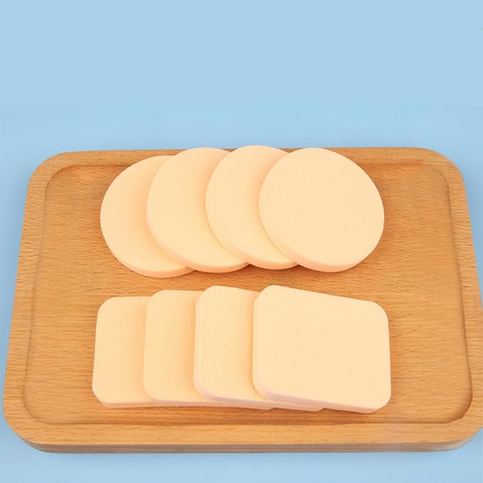 40PCS Round Square Shaped Makeup Blenders Sponges Set, Use for Dry and Wet, Perfect for Full Face Curve Blending, Cream, Liquid, Powder Foundation Cosmetics, Latex Free, Soft, Flexible