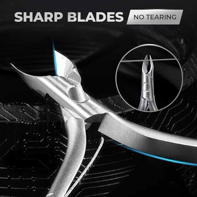 Vanfa Cuticle Nippers, Cuticle Trimmer, Professional Cuticle Cutter - Extremely Sharp - Stainless Steel - Square Head - Single Spring - VF05 Jaw #14 (Pack of 1)