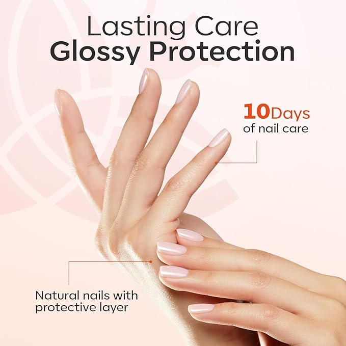 modelones Nail Strengthener, Glitter Clear Nail Natural Concealer Foundation Polish Air Dry Nail Growth Polish for Damaged Nails Imperfection Masking Gifts for Women 15ml