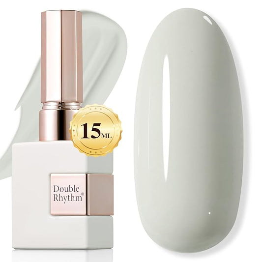 Double Rhythm 15ML Gel Polish Pure Sheer Same Color Same Bottle Soak Off Gel Polish Art Manicure Salon DIY at Home for Women (Light Gray-A1387)