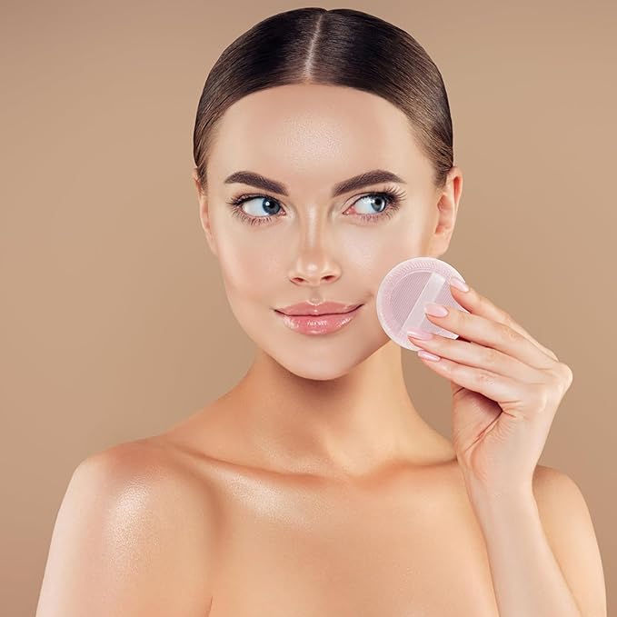 24PCS Makeup Powder Puffs Pink Cotton Powder Puffs Round Powder Puff for Makeup Face Powder Velour Puffs for Loose Powder Washable (Pink-24pcs)