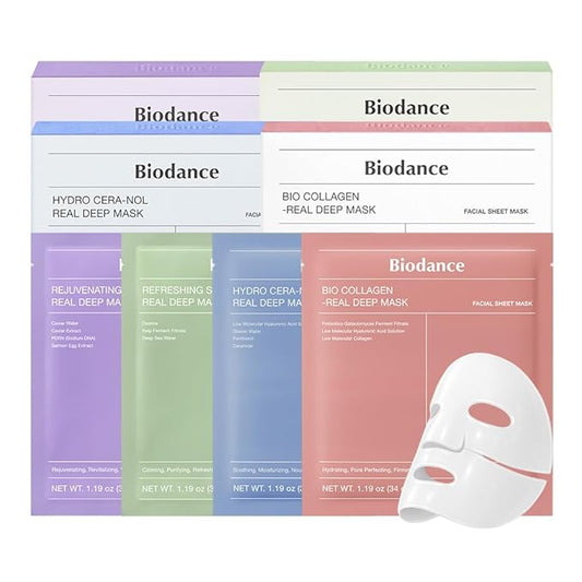 BIODANCE Multi-Care Experience Kit: Caviar PDRN, Bio Collagen & Ceramide Panthenol & Sea Kelp Mask Dicovery Bundle — All-in-one Korean Skincare Set, Stocking stuffers for teen girls