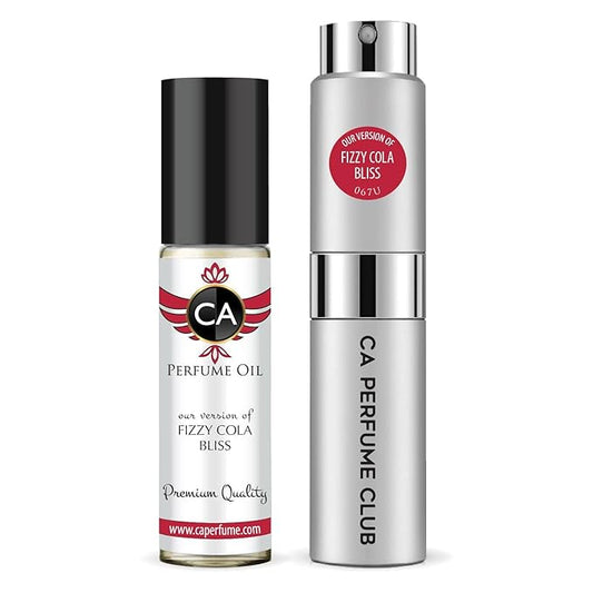 CA Perfume Duo Impression of Fizzy Cola Bliss For Women And Men Perfume Layering Set Long Lasting Travel Size EDP + Body Oil Roll-On Bottle 0.27 Fl Oz+0.33 Fl Oz