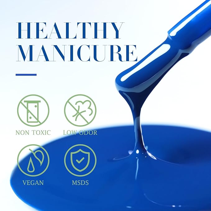 Double Rhythm 15ML Gel Polish Pure Sheer Same Color Same Bottle Soak Off Gel Polish Art Manicure Salon DIY at Home for Women (Dark Blue-A1335)