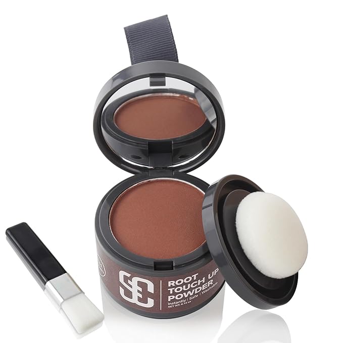 SOVONCARE Hairline Powder - Root Touch Up & Gray Hair Concealer for Men and Women, Instantly Covers Thinning Hair and Bald Spots, Natural-Looking Coverage Red Brown