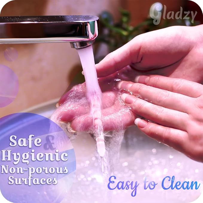 GLADZY Glass Cuticle Pusher Tool - 2 pcs Dual Ended Manicure Stick, Etched Crystal Glass Cuticle Remover, Callous and Dry Skin Fingertip File, Nail Shaper, Professional Nail Care, Ethically Made in EU