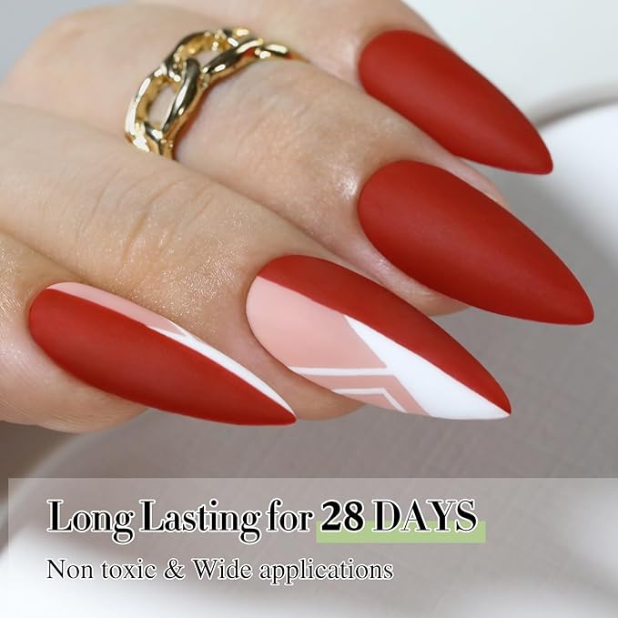 Double Rhythm 15ML Gel Polish Pure Sheer Same Color Same Bottle Soak Off Gel Polish Manicure Salon DIY Art at Home for Women (Iron Red-A1454)