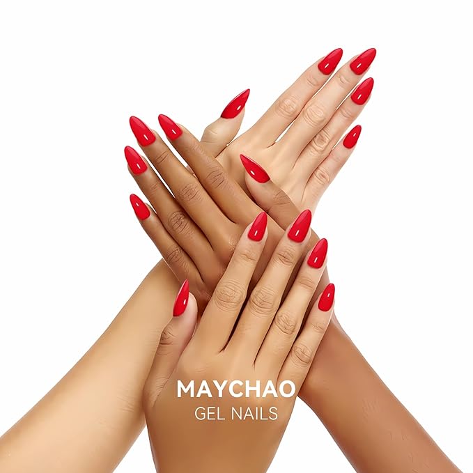 MAYCHAO 15ML Neon Red Gel Nail Polish 1Pc Bright Red Gel Polish Soak Off UV LED Nail Polish Nail Art Starter Manicure Salon DIY at Home, 0.5 OZ