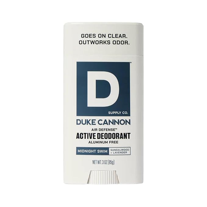 Duke Cannon Midnight Swim Aluminum-Free Deodorant for Men - Air Defense, Sandalwood + Lavender Scent, 3 oz – Long-Lasting, Clear Glide, Skin-Soothing Formula