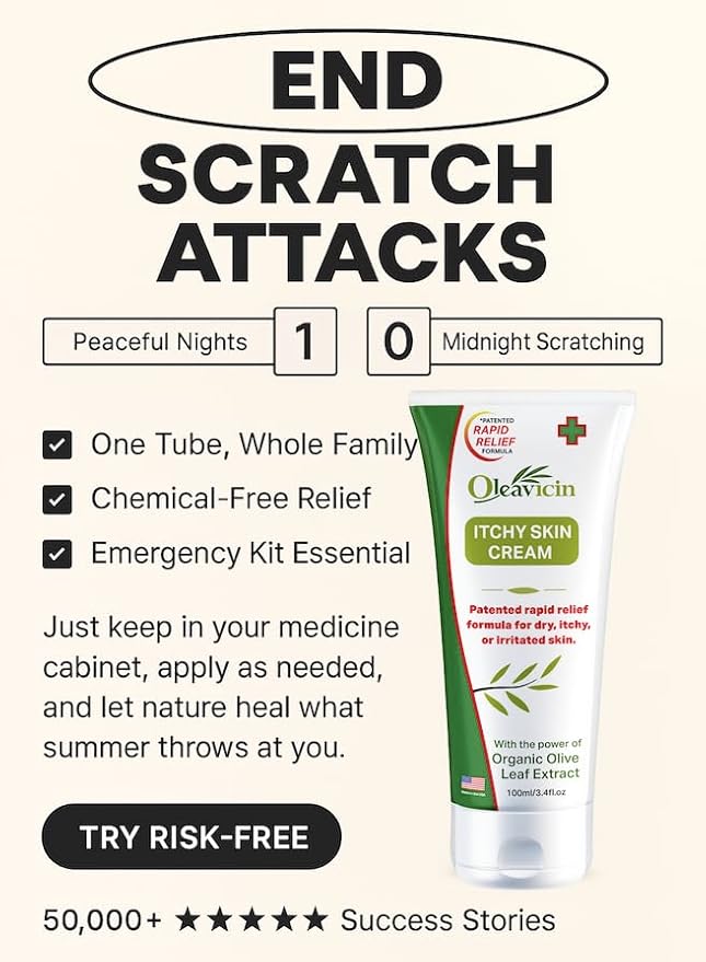 Oleavicin Extra Strength Anti-Itch Cream (2 Pack) for Dry, Itchy Skin Relief – Natural Fungal & Rash Treatment with Olive Leaf Extract – Fast-Acting, Long-Lasting Itch Relief