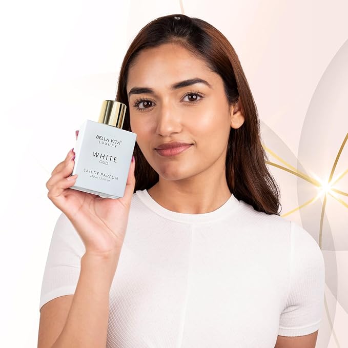 BellaVita Luxury White OUD Unisex Perfume 100Ml | Premium Arabic Men and Women Perfumes | Notes of Artemisia, Musk, Oud Vetiver and Freesias | Exquisite Unisex Arabian Perfume for Women & Men