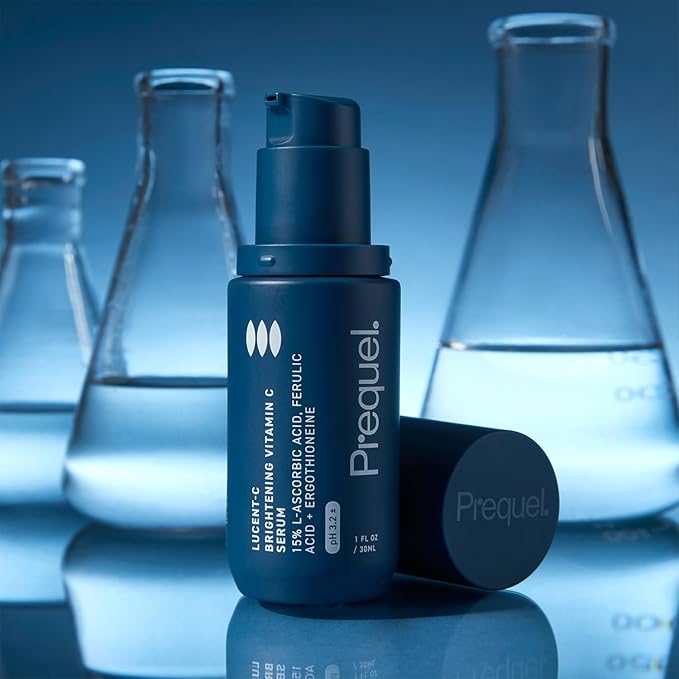 Prequel Skin Lucent-C, Vitamin C Serum for Face. Professional Facial L-Ascorbic Acid, Ferulic Acid Formula with Niacinamide. Clinical Skincare for Luminous Firm Skin. 1oz Pump