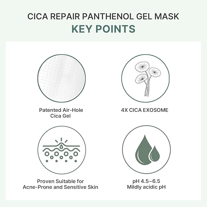 AROCELL Cica Hydrogel Mask 7 Facial Sheet with Panthenol & Centella Asiatica, Transparent Cooling Hydrogel Face Mask for Soothing Calming Hydrating Moisturizing Sensitive Skin Korean Skincare, 25gx7ea