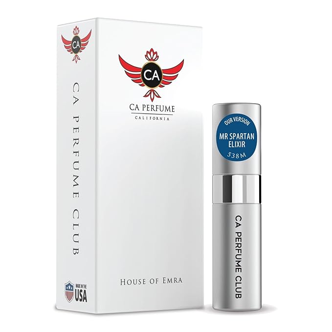 CA Perfume Impression of Mr. Spartan Elixir For Men Replica Version Fragrance Dupes Concentrated Long Lasting Eau de Parfum Spray Refillable Atomizer Bottle 0.27 Fl Oz/8ml-X1