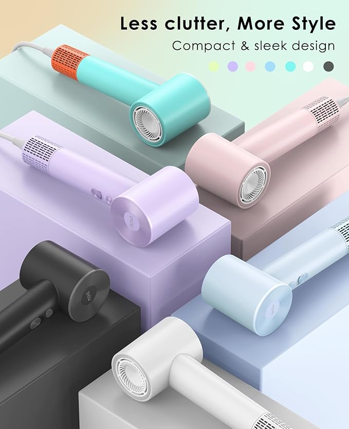 Hair Dryer, Negative Ionic Hair Dryers, High-Speed Blow Dryer with 110, 000 RPM Brushless Motor, Fast Drying Lightweight Travel Hairdryer, Low Noise Home Hair Dryer with Smooth Nozzle