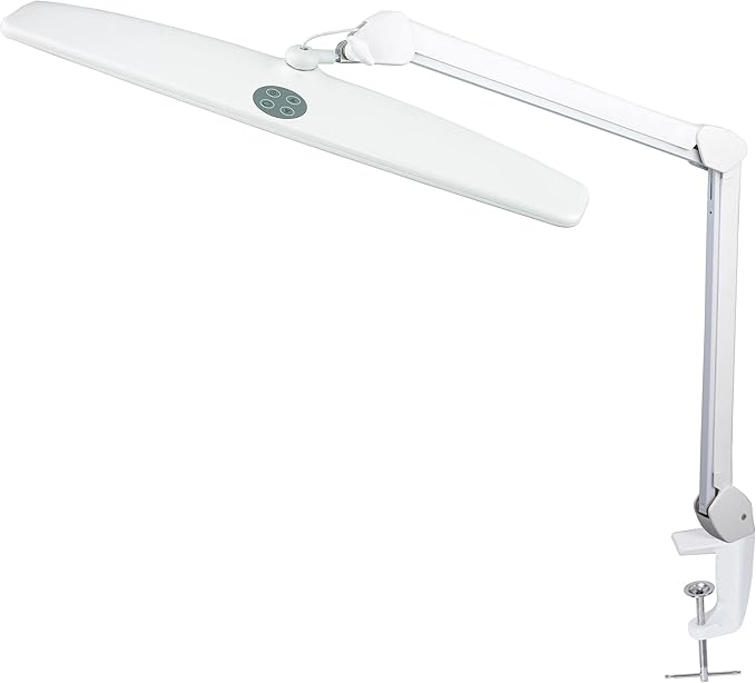 Neatfi Elite HD XL Task Lamp, 3 Adjustable Light Modes, 22 Inches Wide, 2260 Lumens, 84PCS SMD LED, Super Bright Desk Light, Non-Polar Dimming (CCT with Clamp, White)