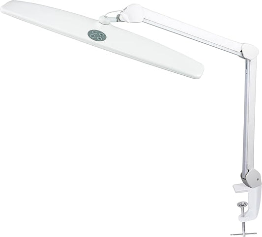 Neatfi Elite HD XL Task Lamp, 3 Adjustable Light Modes, 22 Inches Wide, 2260 Lumens, 84PCS SMD LED, Super Bright Desk Light, Non-Polar Dimming (CCT with Clamp, White)