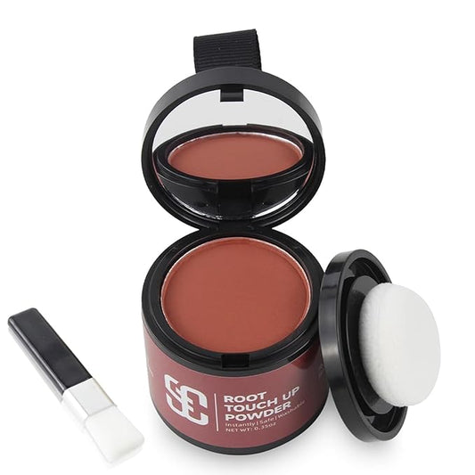 SOVONCARE Hairline Powder - Root Touch Up & Gray Hair Concealer for Men and Women, Instantly Covers Thinning Hair and Bald Spots, Natural-Looking Coverage Red Brown 0.35 oz