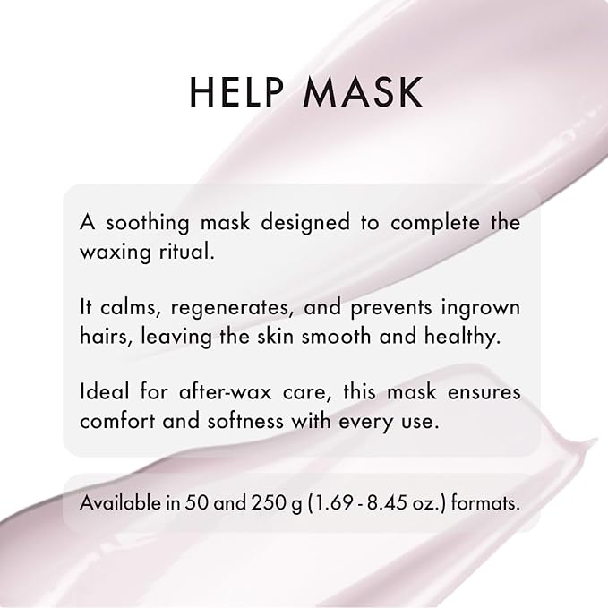 Italwax Help Line Help Mask – 1.69 oz (50g) Leave-In Soothing Mask with Tea Tree Oil and Calamine – Calms and Protects Sensitive Skin After Waxing – For Professional and Home Use