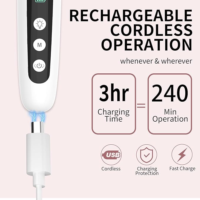 Cordless Electric Nail File Set, Professional Manicure Pedicure Kit with Memory Modes, 10 Speed Portable Nail Drill Machine, Pedicure Tools for feet, Hand Foot Care Tool for Thick Nail Toenail Cuticle