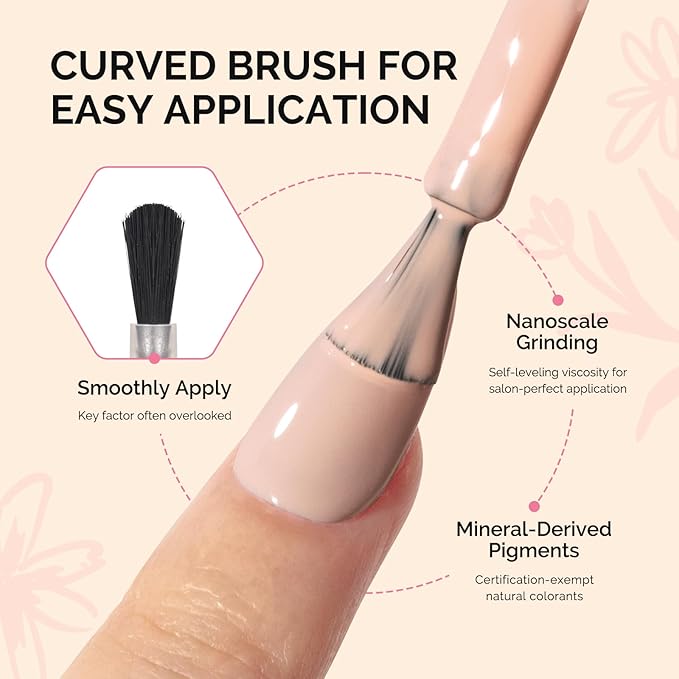 MelodySusie Fleurwee Plant Based Gel Nail Polish, Hema Free Light Mocha Nail Polish, Soak Off UV LED Gel Polish Gift for Women 21 Non Toxic Long Lasting Nail Art Manicure Salon DIY at Home B1402