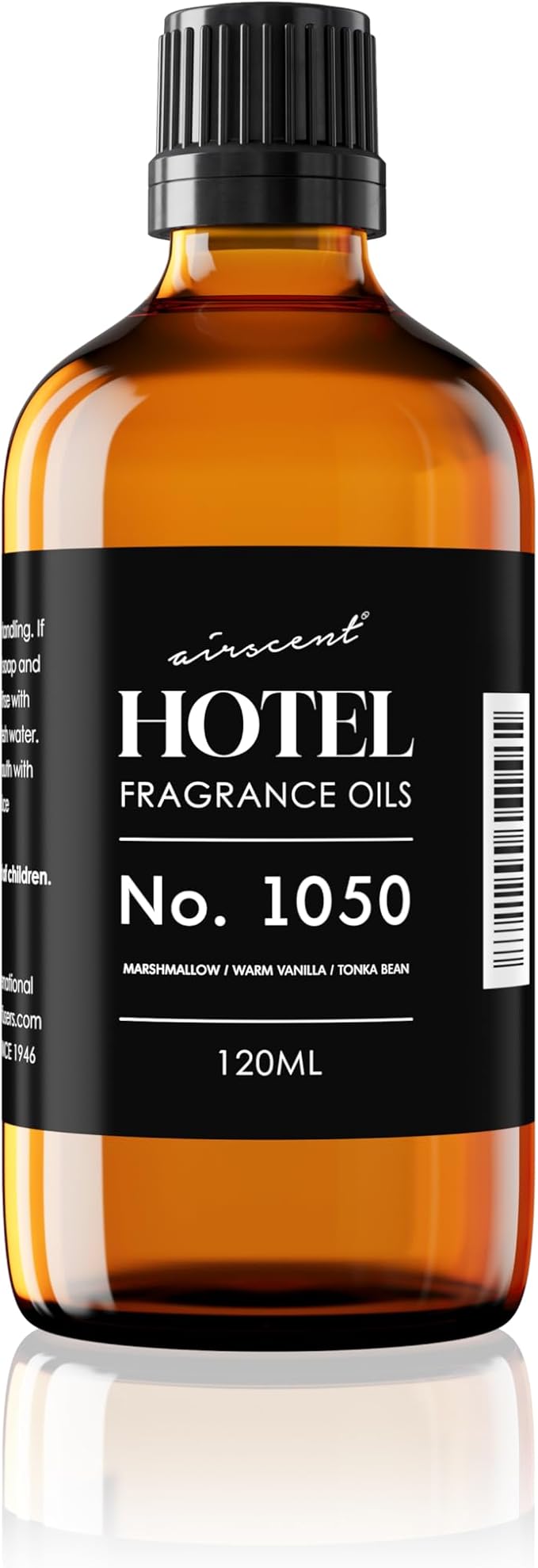AirScent Warm Vanilla Ritzy Hotel Fragrance Oil No. 1050 - Marshmallow Vanilla Tonka Bean - Hotel Diffuser Oil for Ultrasonic and Waterless Diffusers and Crafting - 120 mL, 4 fl oz Dropper Bottle