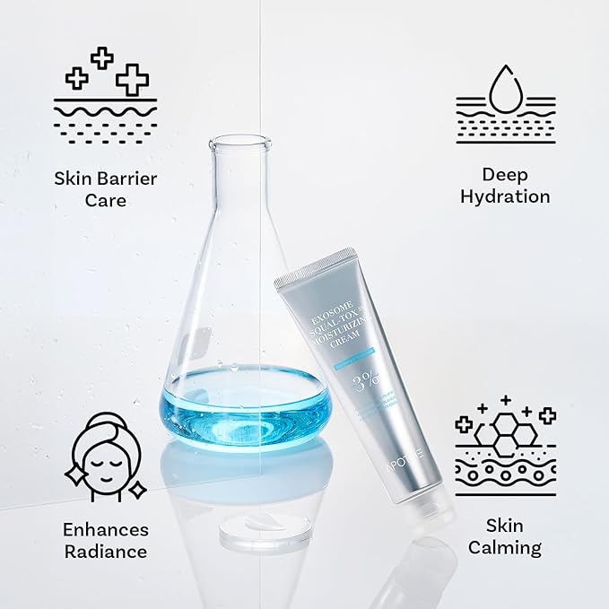 APOTHE Exosome Squal-Tox Moisturizing Cream 2.03 fl oz (60ml) – Long-Lasting Hydration, Firming, and Skin Barrier Strengthening with Squalane, Centella Asiatica, and Exosome Technology