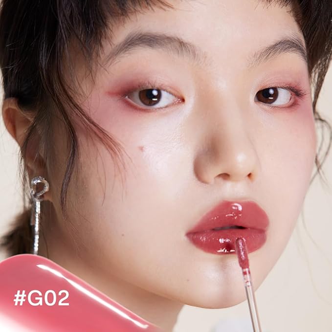 INTO YOU Lip Stain Long Lasting, Lip Gloss, Lip Tint, Lip Plumper Gloss, Glitter Lip Gloss, Liquid Lipstick, Vivid Color, Smudge-Proof, Lightweight, Naturally Moisturizing, Lip Oil For Dry Lips (G02)