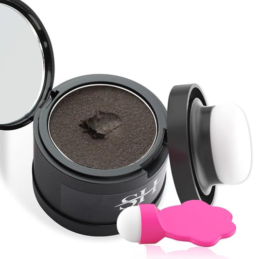 Gowwim Root Touch up Powder, Instantly Gray Hair Cover up Hairline Powder for Women & Men Waterproof and Sweatproof Root Cover Up Long-Lasting for Thinning & Loss Hair (Dark Brown1, 4g-1)