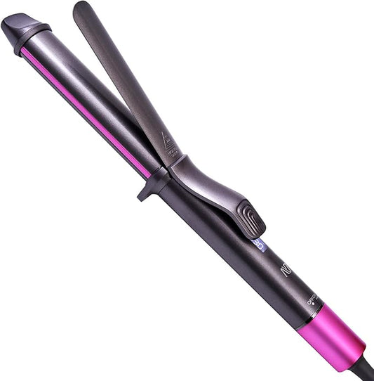 Curling Iron, 1 1/4 Inch Hair Curling Wand with Ceramic Coating, Professional Hair Curler, Fast Heating up to 430°F, Wide Voltage for Worldwide, 60 Mins Auto Off, Magenta