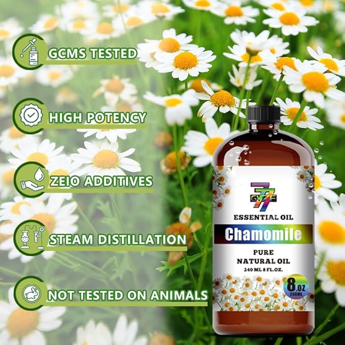 Chamomile Essential Oil (8 oz / 240 ml) – Chamomile Oils for diffusers, humidifiers, Home Baths, Cleaning Products, Yoga, DIY Soaps and DIY Scented Candles