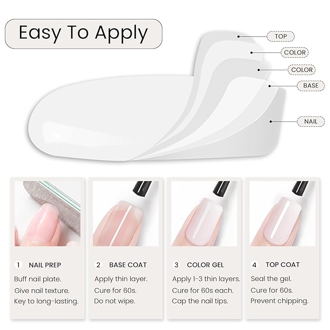 MAYCHAO 15ML Gel Nail Polish 1Pc Jelly Milky White Gel Polish Soak Off UV LED Transparent Nail Polish Nail Art Starter Manicure Salon DIY at Home, 0.5 OZ