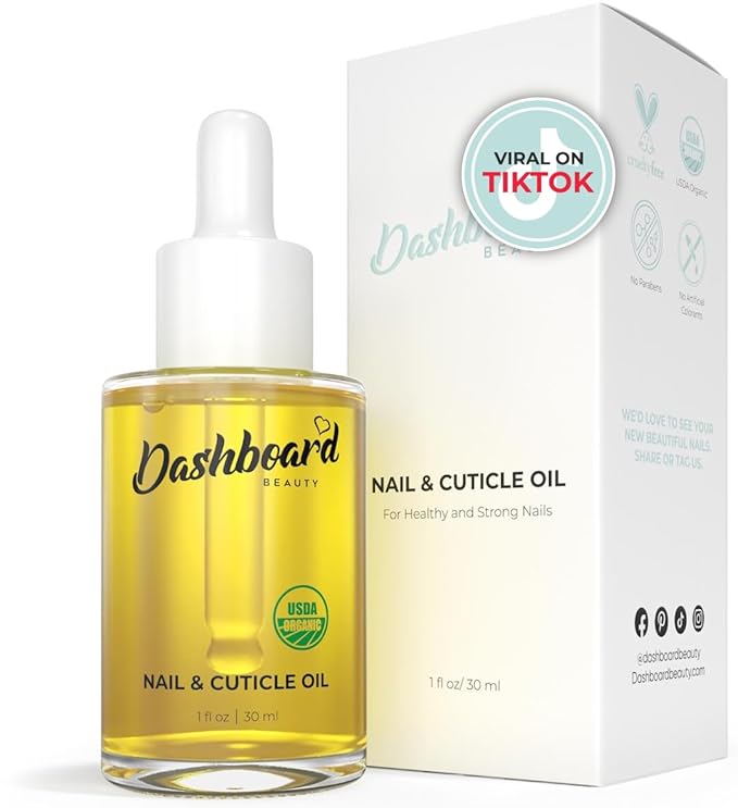 Dashboard Beauty Cuticle Nail Oil - Advanced Nail Moisturizer & Premium Nail Strengthener with Jojoba, Vitamin E - Repairs Damaged Nails, Nourishes, Enhances Growth - Salon-Grade, Deep Hydration, 1 oz