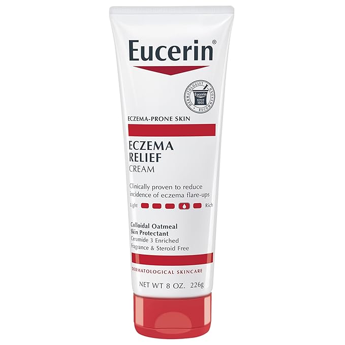 Eucerin Eczema Relief Cream, Full Body Lotion, Moisturizing Eczema Cream with Colloidal Oatmeal (Skin Protectant) and Ceramide 3, 8 Oz Tube