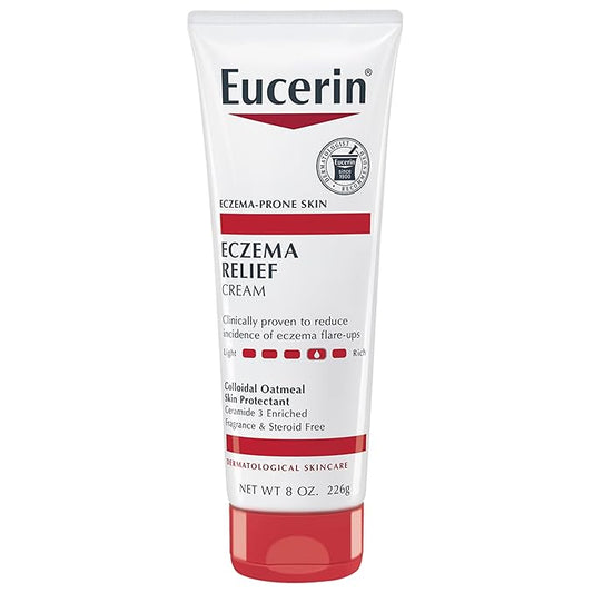Eucerin Eczema Relief Cream, Full Body Lotion, Moisturizing Eczema Cream with Colloidal Oatmeal (Skin Protectant) and Ceramide 3, 8 Oz Tube