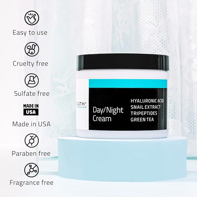 YEOUTH Day Night Face Moisturizer with Hyaluronic Acid, Snail Mucin Cream and Copper Tripeptide, Hydrating Fragrance Free Facial Moisturizer, Face Skin Care Cream for Women and Men 4oz