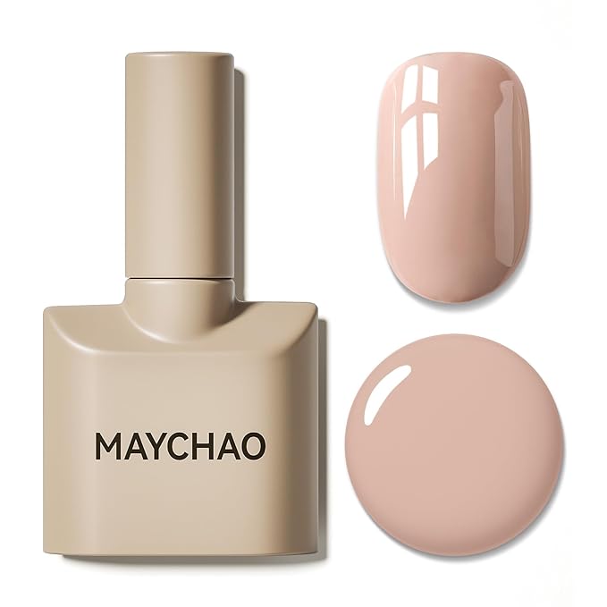 MAYCHAO 15ML Nude Gel Nail Polish 1Pc Nude Skin Gel Polish Soak Off UV LED Nail Polish Nail Art Starter Manicure Salon DIY at Home, 0.5 OZ