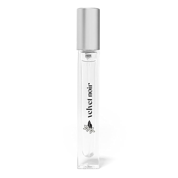 Just Juice Velvet Noir - Crisp Jasmine Perfume for Women and Men - Floral Musk Mini Travel Perfume with Apple, Rose, Geranium, Amber - 0.33 oz