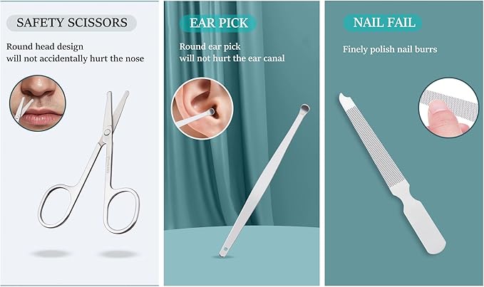 Nail Clipper Set, 6 Pcs Toenail Clippers, Stainless Steel Fingernail Clipper, and PU Leather Manicure Set, Purse Essentials Travel Nail Kit Gift Ideas