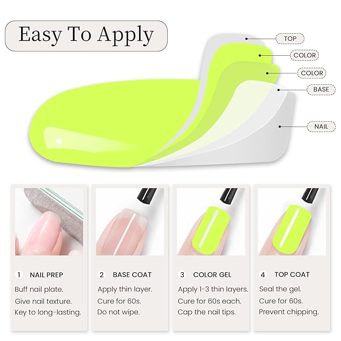 MAYCHAO 15ML Gel Nail Polish 1Pc Lime Gel Polish Soak Off UV LED Nail Polish Nail Art Starter Manicure Salon DIY at Home, 0.5 OZ