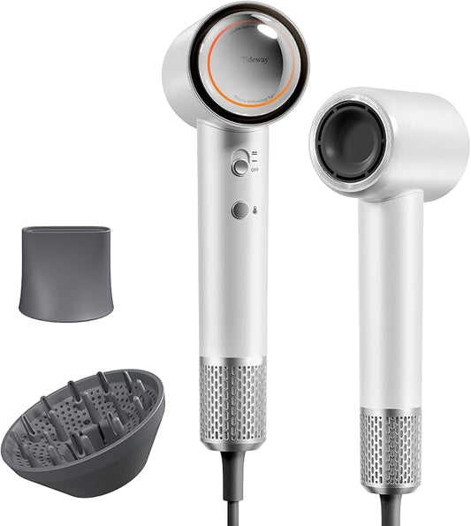 Tideway Hair Dryer, Blow Dryer with Diffuser High-Speed Plasma Ionic Low Noise for Fast Drying, Travel Hair Dryer for Women and Man, Curly/Wavy & Long/Thick Color-Treated Hair H11