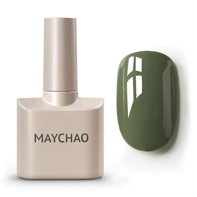 MAYCHAO 15ML Gel Nail Polish 1Pc Matcha Green Gel Polish Soak Off UV LED Nail Polish Nail Art Starter Manicure Salon DIY at Home, 0.5 OZ