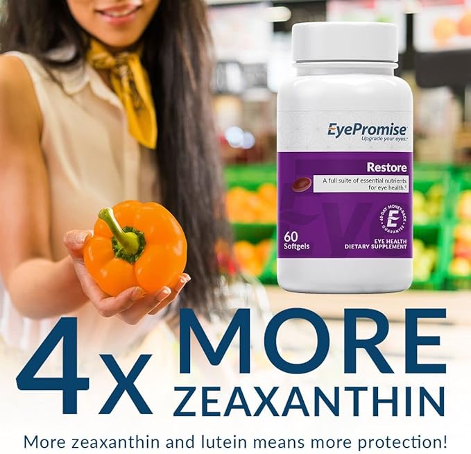 EyePromise Restore Eye Health Supplement - 180 Softgels, 90-Day Supply - Omega 3 Supplement with Zeaxanthin, Lutein, Fish Oil, EPA, DHA & Vitamins for Eye Health