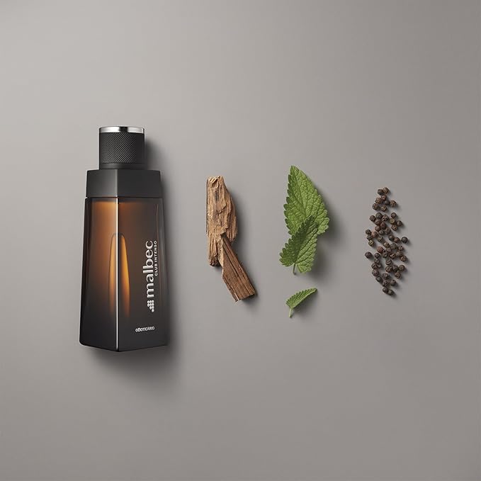 Malbec Intenso Eau De Toilette by O Boticário, Cologne For Men, Long Lasting Men's Fragrance, French Oak Barrel-Aged Red Wine & Woody Fresh Scent, 3.4 Ounce